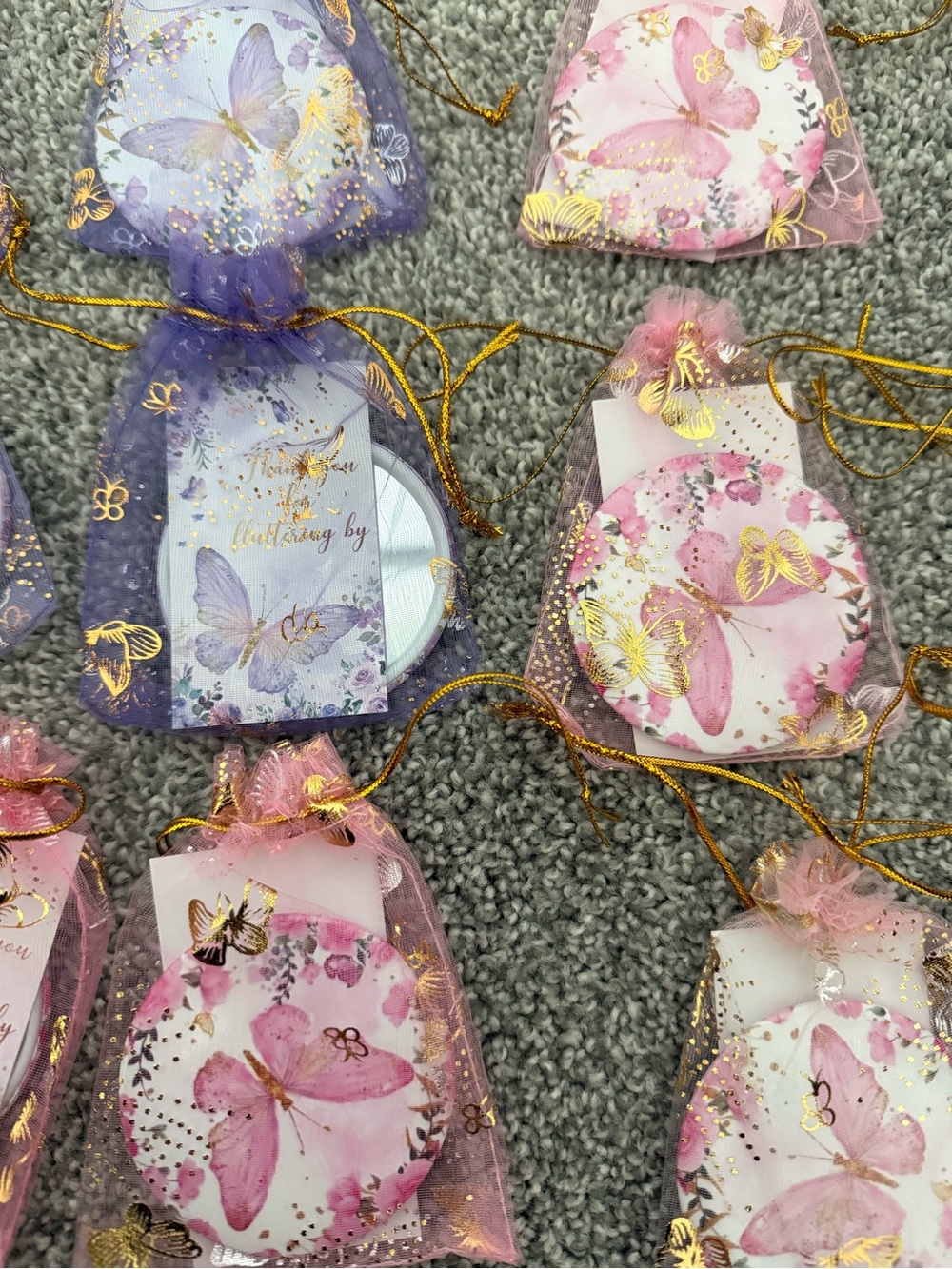 Butterfly Floral pink and purple baby shower party favors